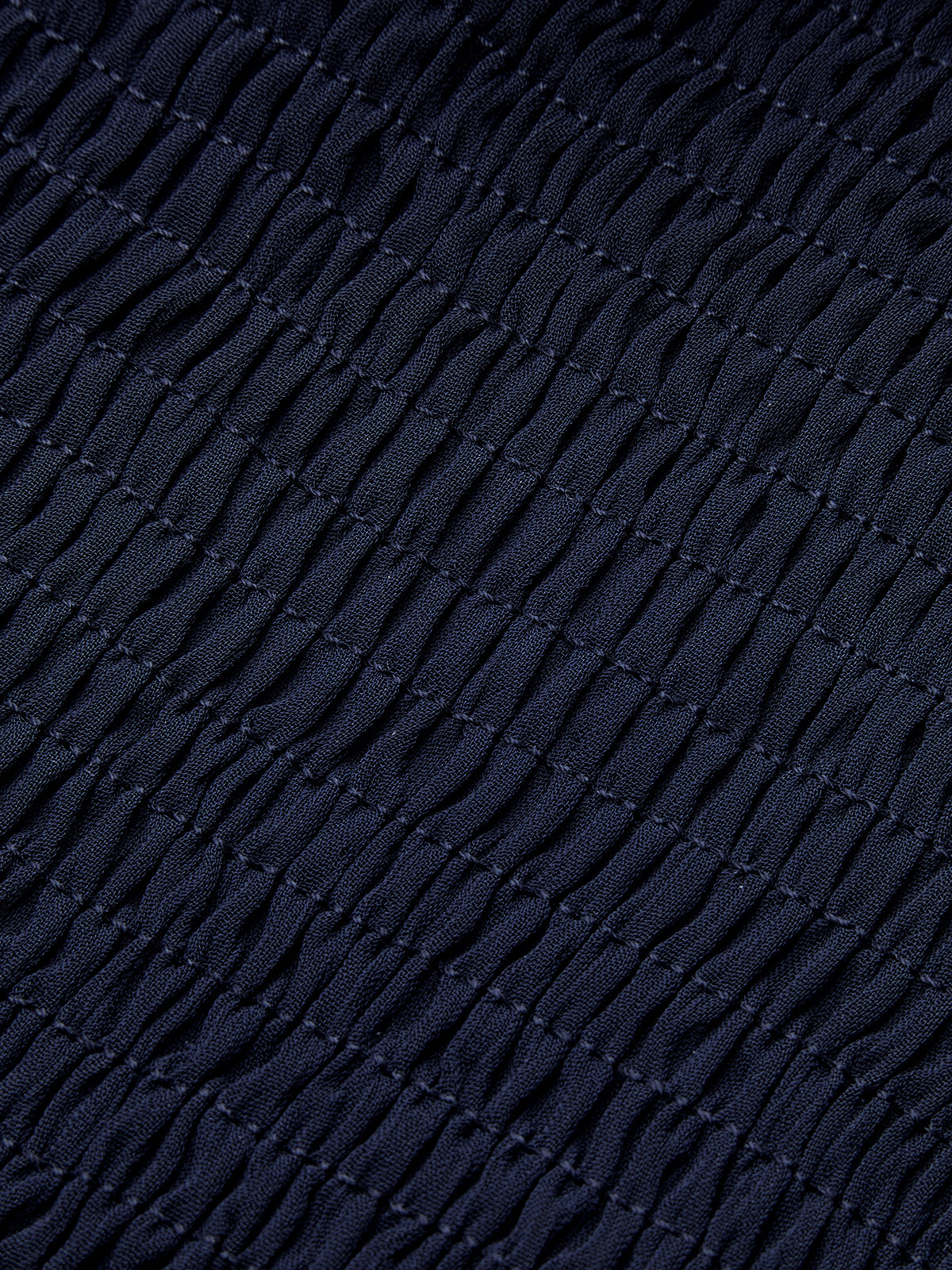 Mesh-Paneled Ruffled Hem Smocked Waist Blouse