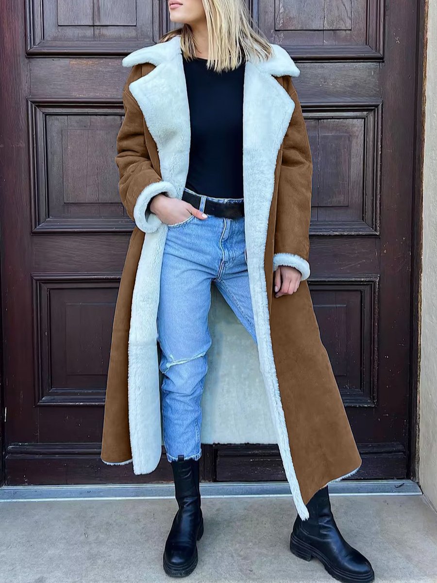Cozy Shearling-Lined Fake Fur Fleece Coat Cozy Shearling-Lined Fake Fur Fleece Coat