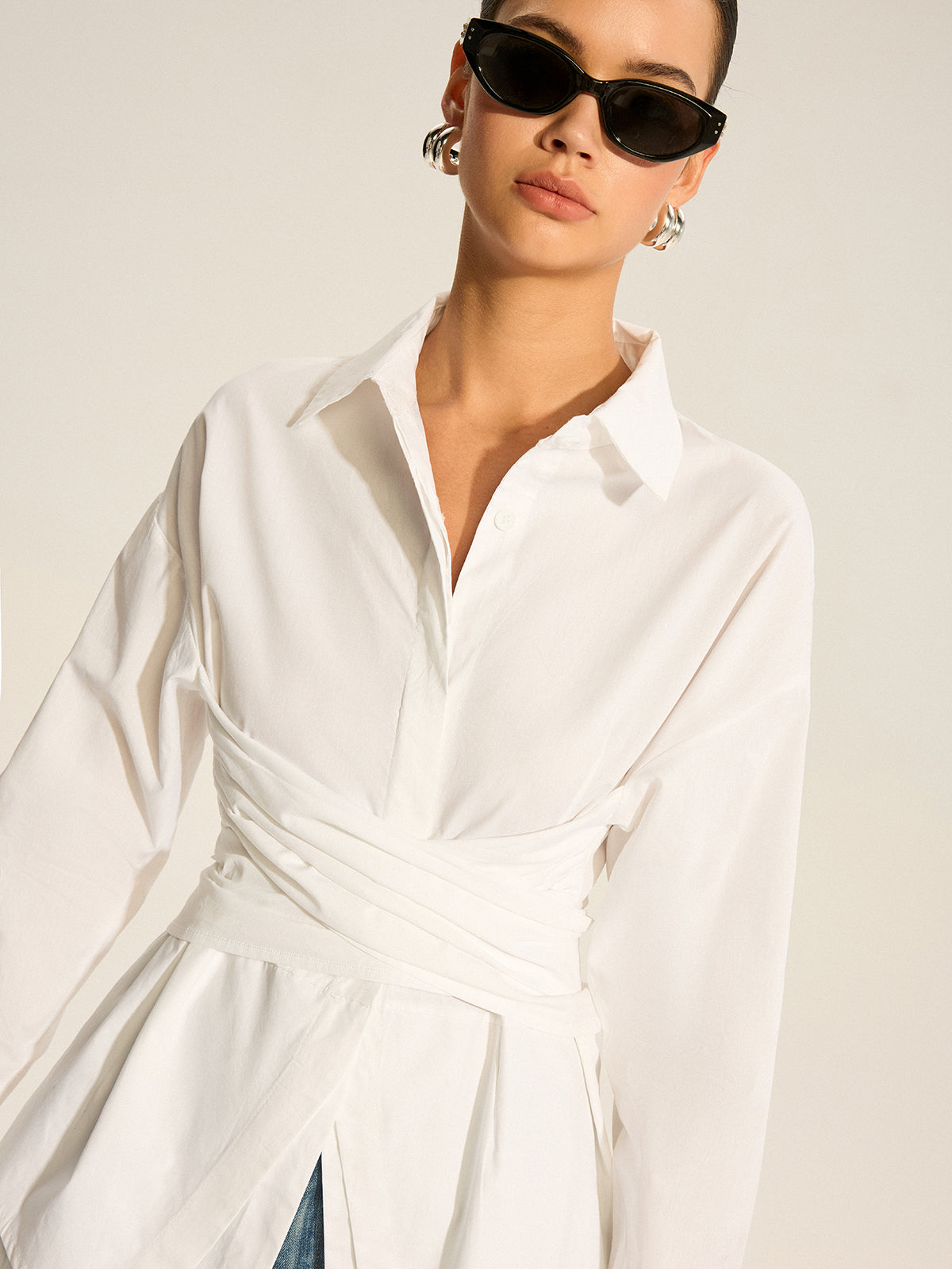 Back Bow Long-Sleeve Shirt