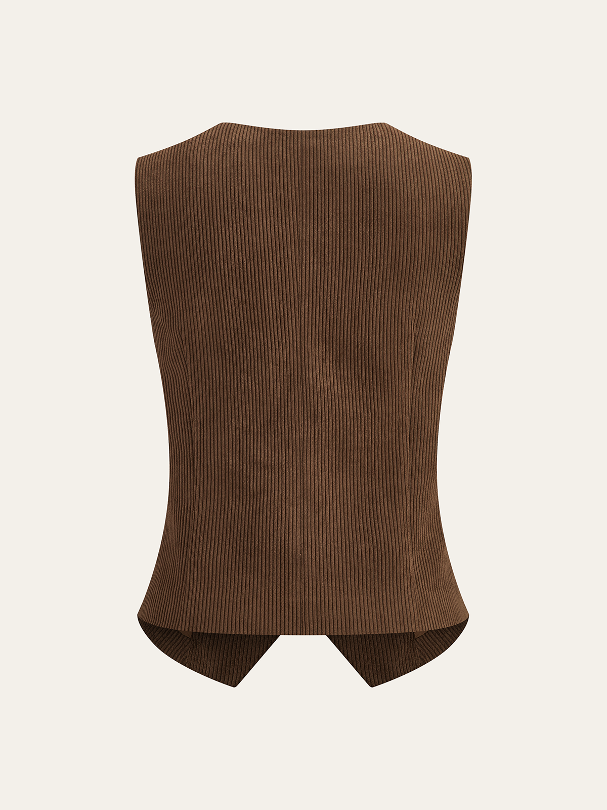 Corduroy V-neck Buttoned Vest