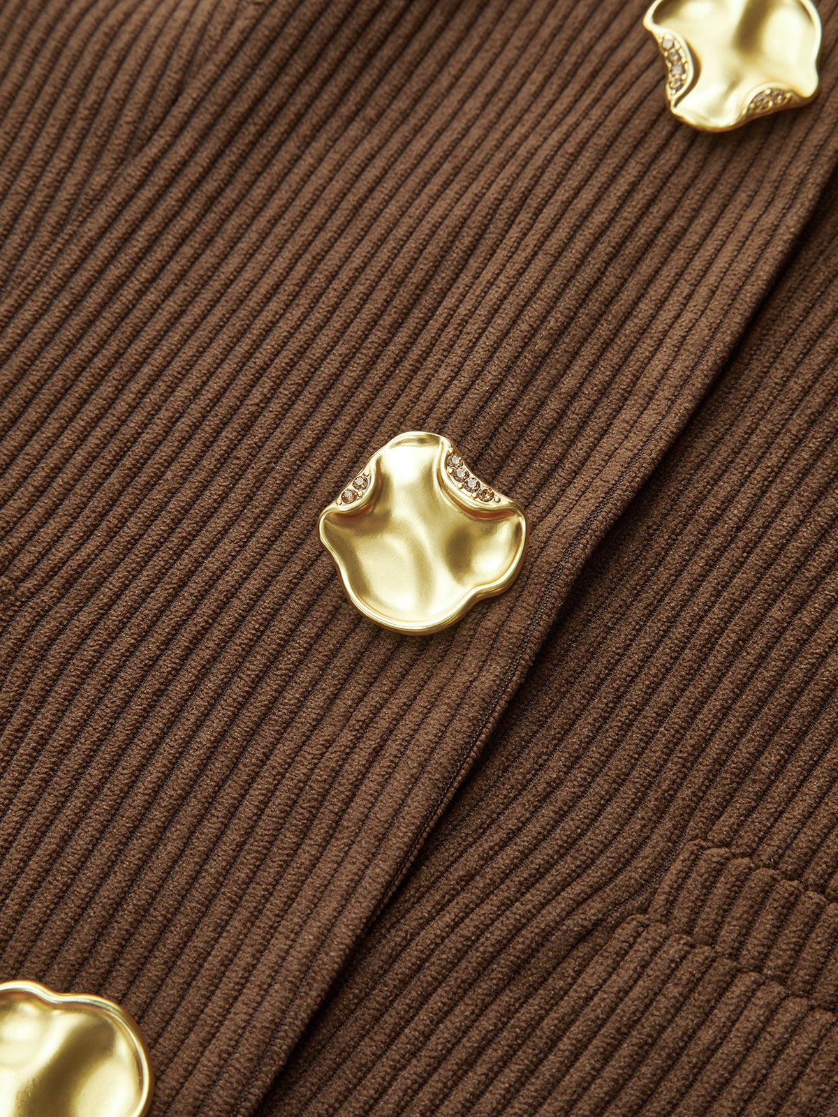 Corduroy V-neck Buttoned Vest